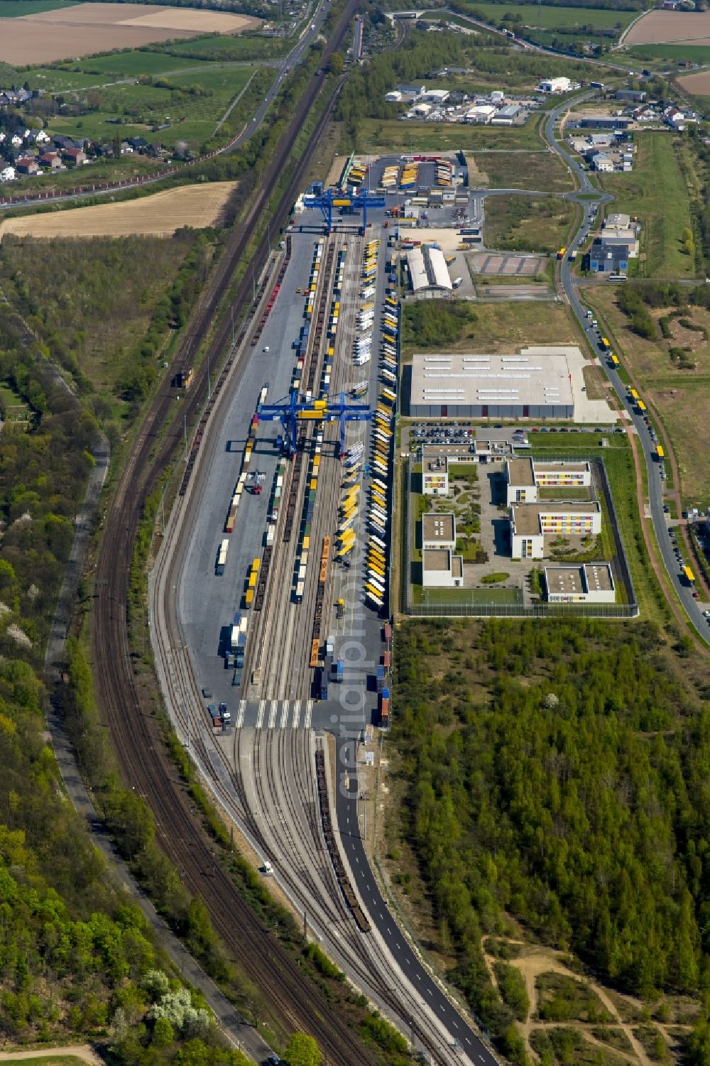 Aerial image Duisburg - Container terminal center in Duisburg in the state North Rhine-Westphalia