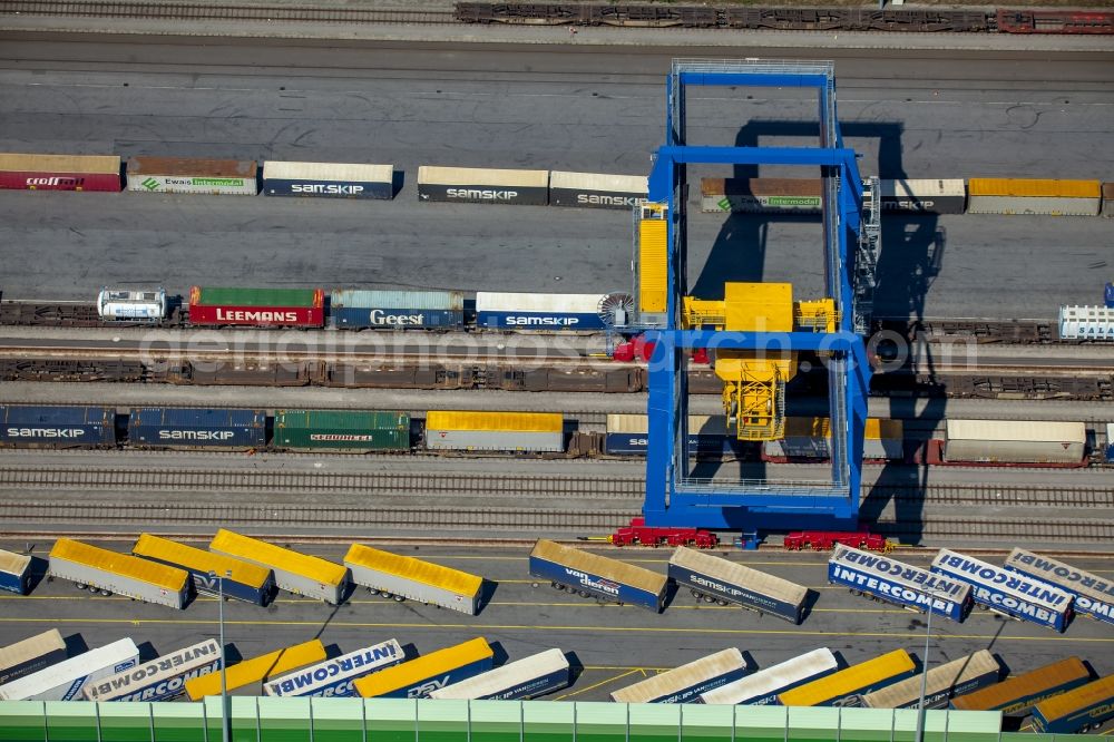 Aerial image Duisburg - Container terminal center in Duisburg in the state North Rhine-Westphalia