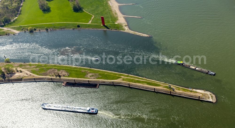 Duisburg, Rheinhausen from the bird's eye view: Container terminal center in Duisburg in the state North Rhine-Westphalia