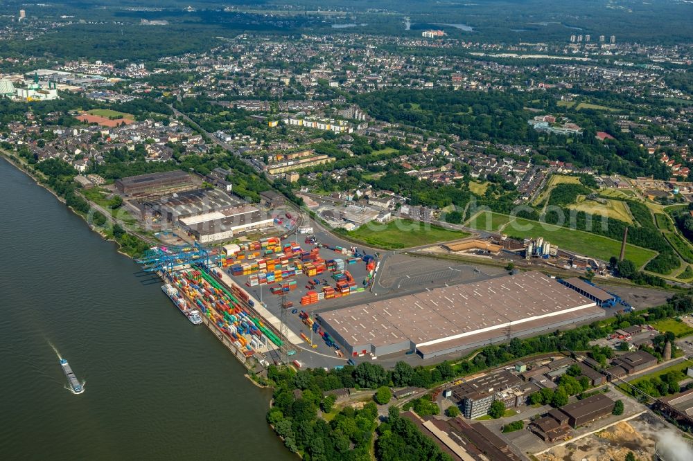 Aerial photograph Duisburg - Container terminal center in Duisburg in the state North Rhine-Westphalia, Germany