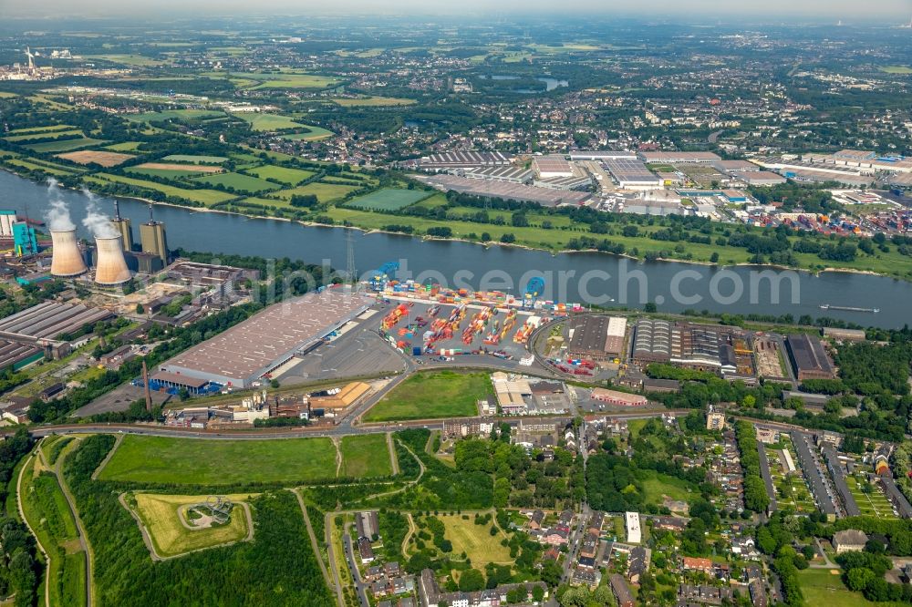 Aerial photograph Duisburg - Container terminal center in Duisburg in the state North Rhine-Westphalia, Germany