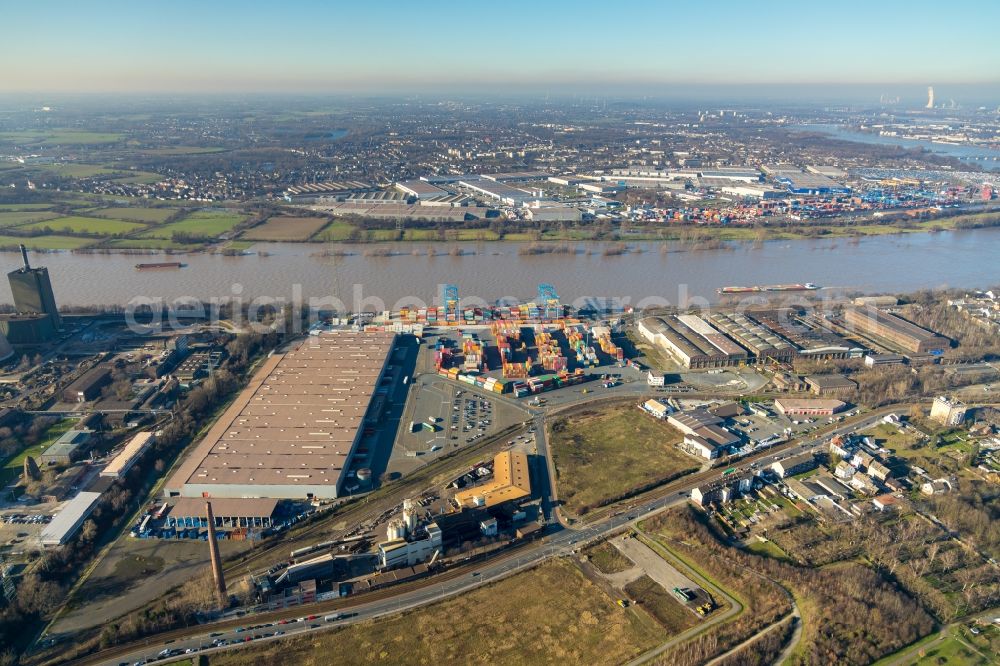 Aerial photograph Duisburg - Container terminal center in Duisburg in the state North Rhine-Westphalia, Germany