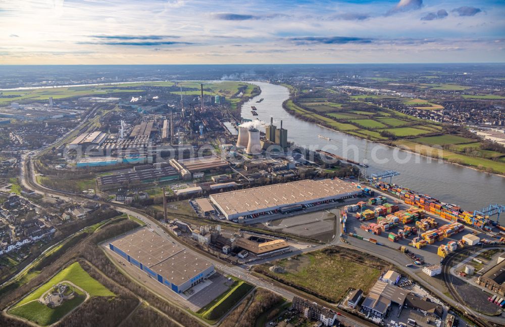 Aerial image Duisburg - Container terminal center in Duisburg in the state North Rhine-Westphalia, Germany