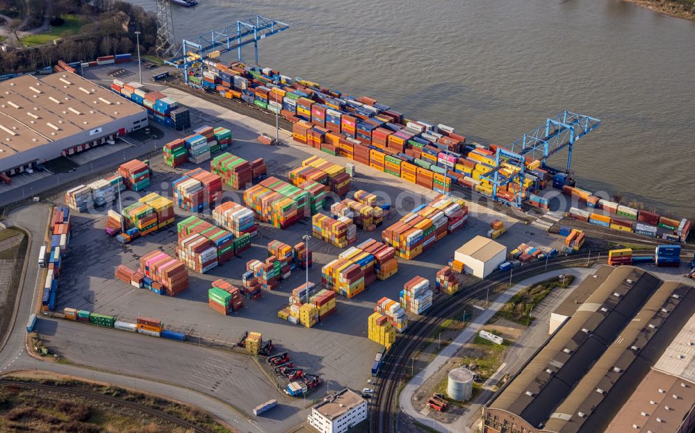 Aerial photograph Duisburg - Container terminal center in Duisburg in the state North Rhine-Westphalia, Germany