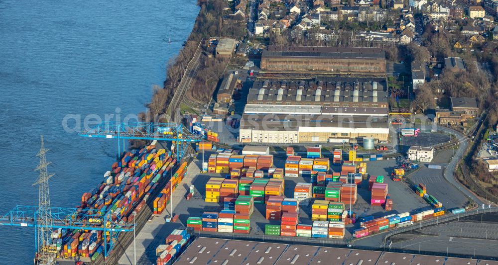 Aerial image Duisburg - Container terminal center in Duisburg in the state North Rhine-Westphalia, Germany