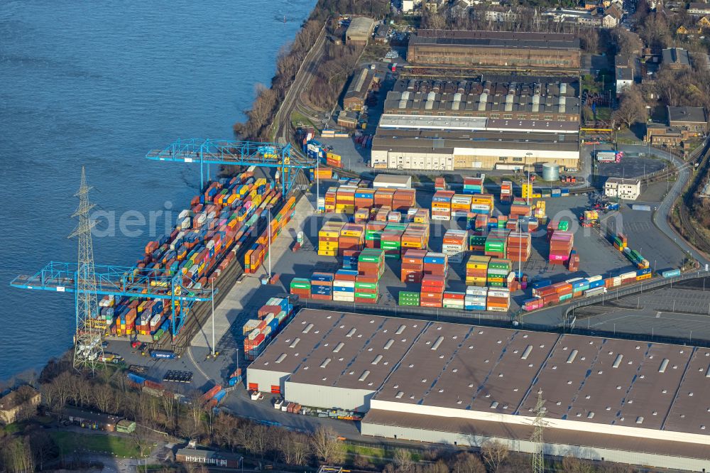 Aerial photograph Duisburg - Container terminal center in Duisburg in the state North Rhine-Westphalia, Germany