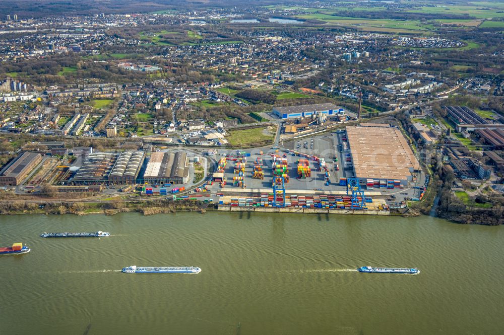 Aerial photograph Duisburg - Container terminal center in Duisburg in the state North Rhine-Westphalia, Germany