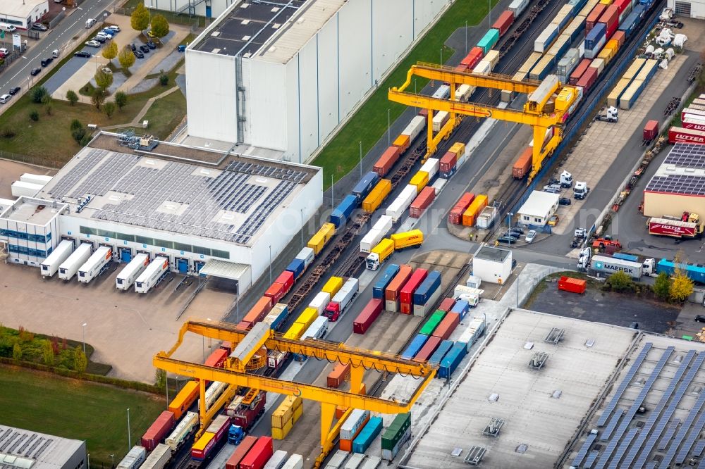 Bönen from the bird's eye view: Container terminal center in Boenen in the state North Rhine-Westphalia, Germany