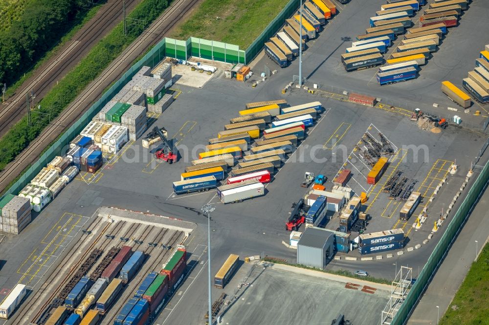 Aerial photograph Duisburg - Container terminal center in Duisburg in the state North Rhine-Westphalia, Germany