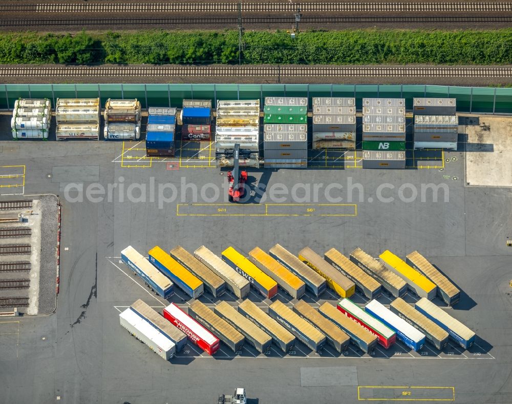 Aerial image Duisburg - Container terminal center in Duisburg in the state North Rhine-Westphalia, Germany