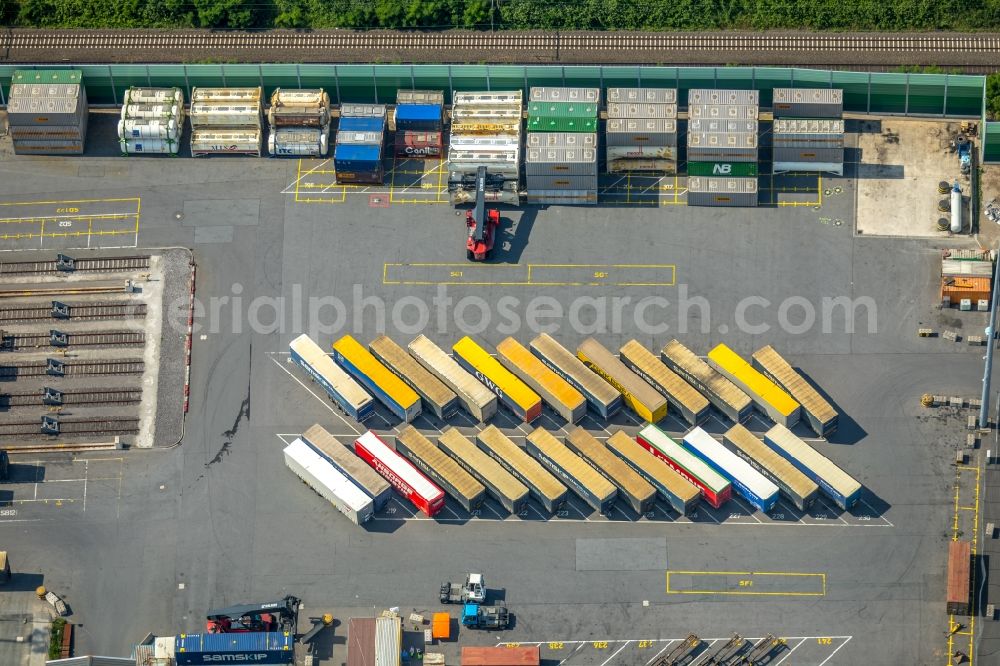 Aerial photograph Duisburg - Container terminal center in Duisburg in the state North Rhine-Westphalia, Germany