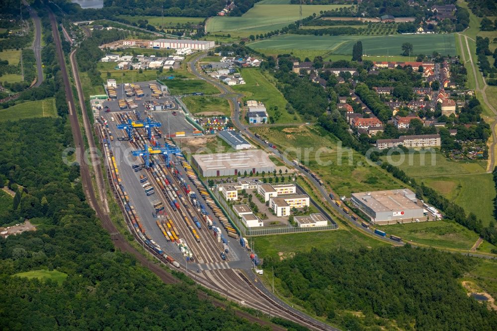 Aerial image Duisburg - Container terminal center in Duisburg in the state North Rhine-Westphalia, Germany