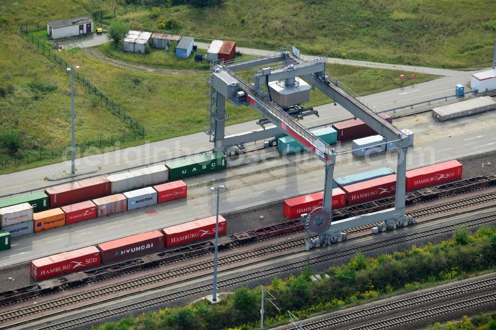 Großbeeren from above - View of the rail terminal of DB Deutsche Bahn in Großbeeren in Brandenburg