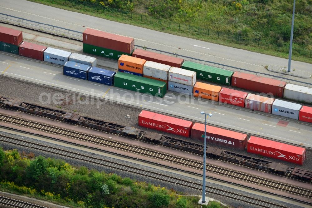 Großbeeren from the bird's eye view: View of the rail terminal of DB Deutsche Bahn in Großbeeren in Brandenburg