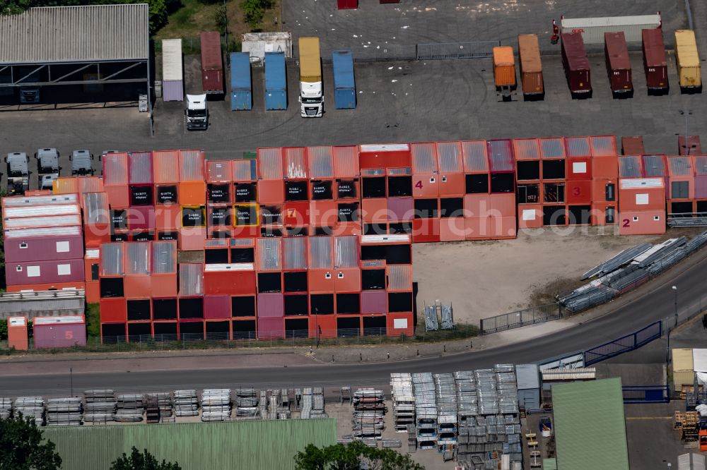 Aerial image Bremen - Bearing surface in the industrial area on street Senator-Borttscheller-Strasse in the district Neustaedter Hafen in Bremen, Germany