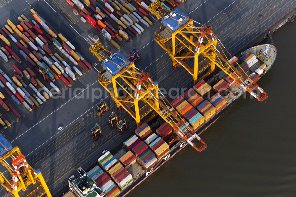 Bremerhaven from above - Container Terminal in the port of the international port in Bremerhaven in the state Bremen, Germany