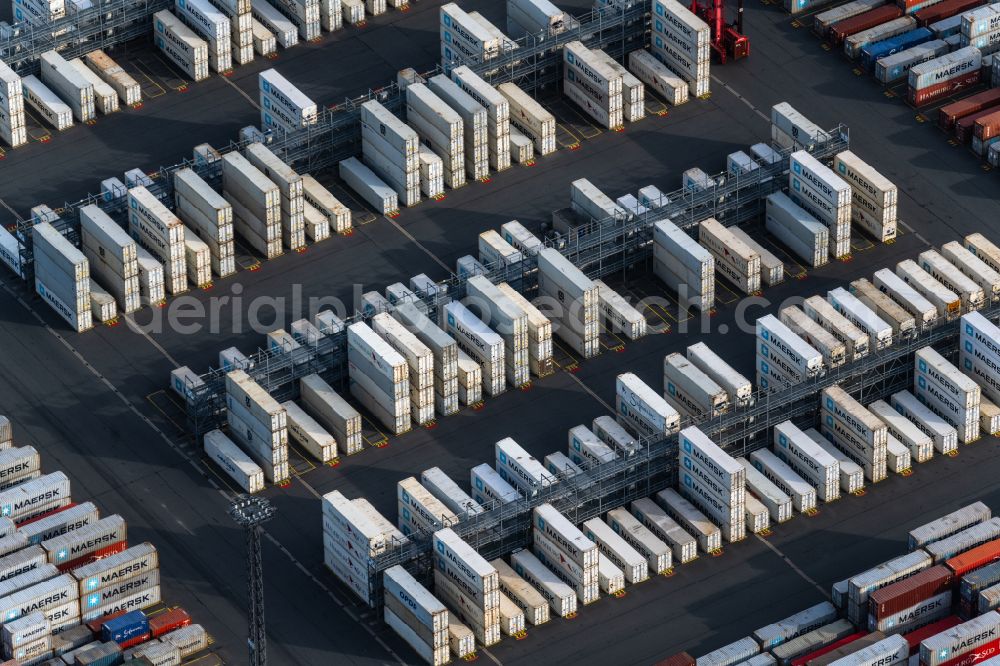 Bremerhaven from above - Container Terminal in the port of the international port in Bremerhaven in the state Bremen, Germany