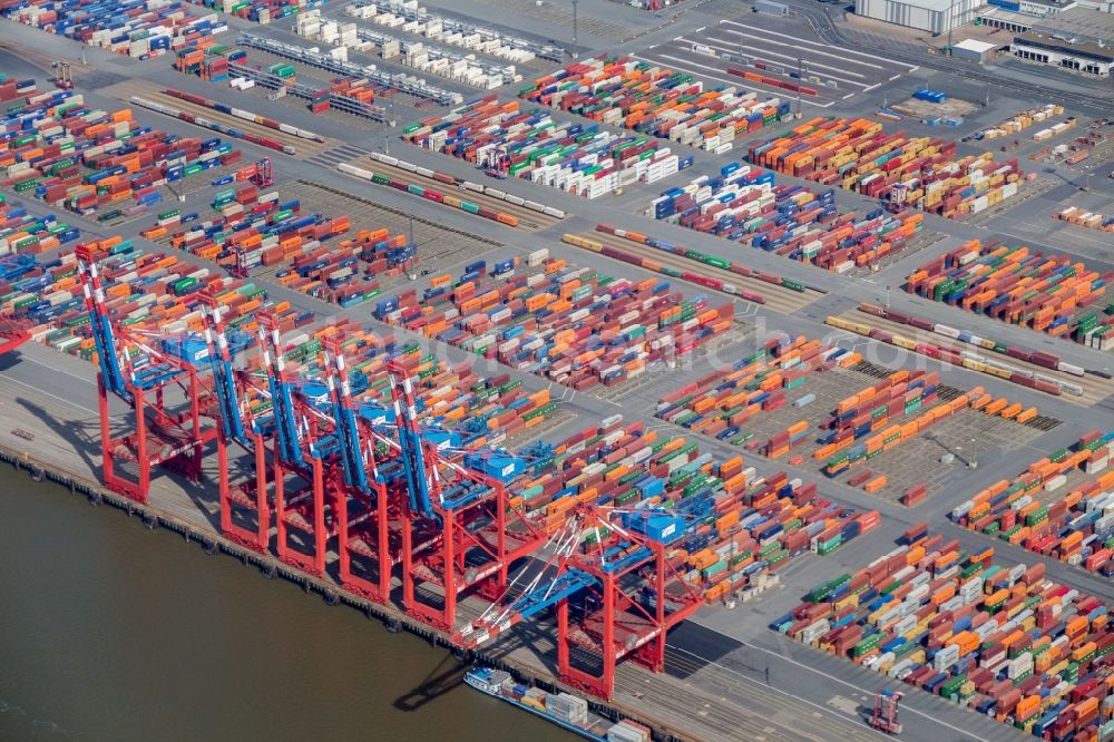 Aerial photograph Bremerhaven - Container Terminal in the port of the international port Bremerhaven in Bremerhaven in the state Bremen, Germany