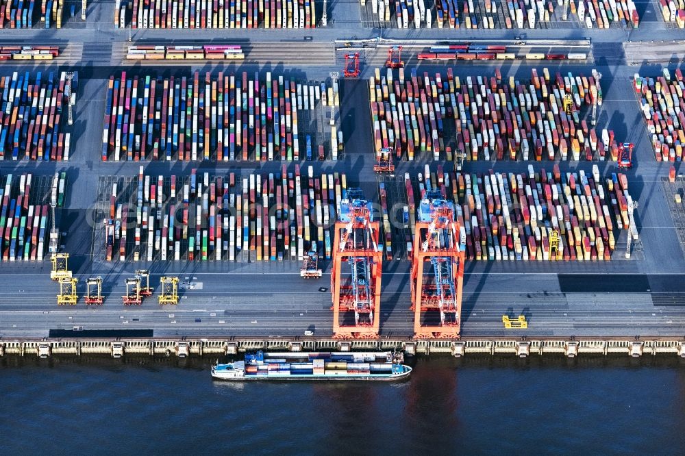 Aerial photograph Bremerhaven - Container Terminal in the port of the international port Bremerhaven in Bremerhaven in the state Bremen, Germany