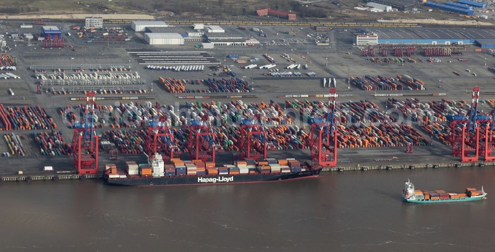 Aerial image Bremerhaven - Container Terminal in the port of the international port of EUROGATE Container Terminal Bremerhaven GmbH in Bremerhaven in the state Bremen