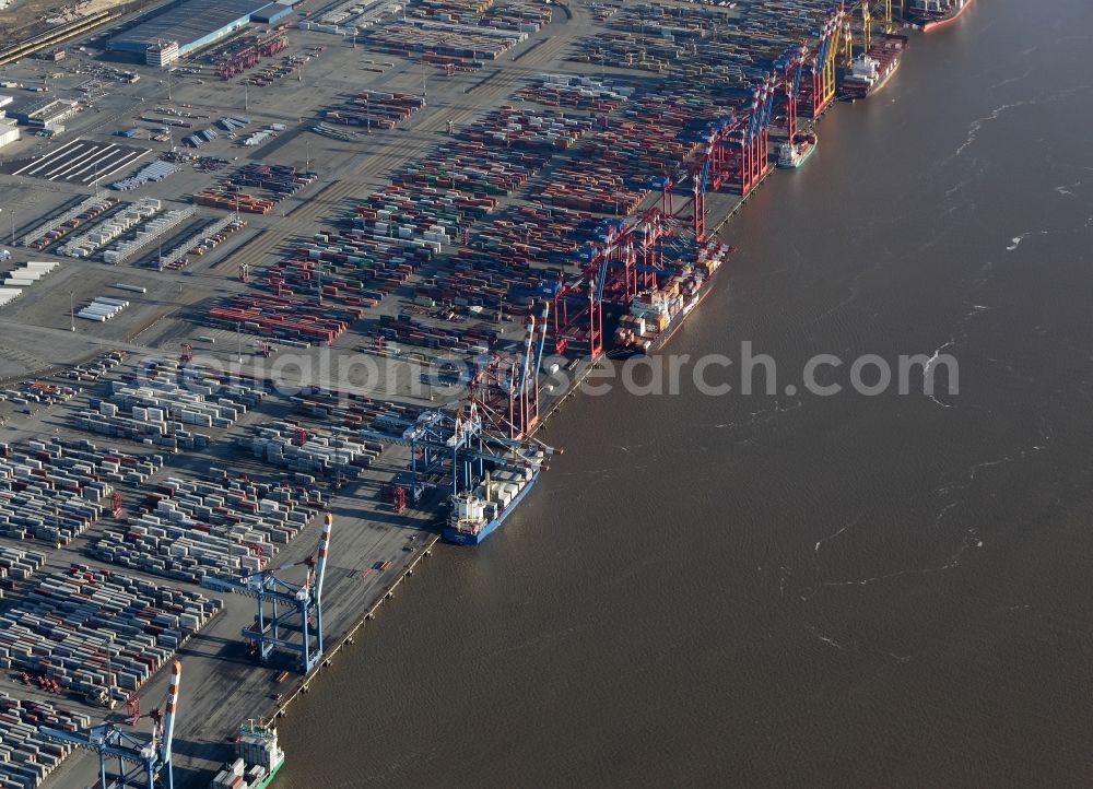 Bremerhaven from the bird's eye view: Container Terminal in the port of the international port of EUROGATE Container Terminal Bremerhaven GmbH in Bremerhaven in the state Bremen