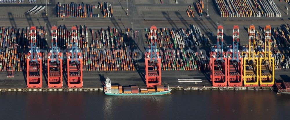 Bremerhaven from above - Container Terminal in the port of the international port of EUROGATE Container Terminal Bremerhaven GmbH in Bremerhaven in the state Bremen