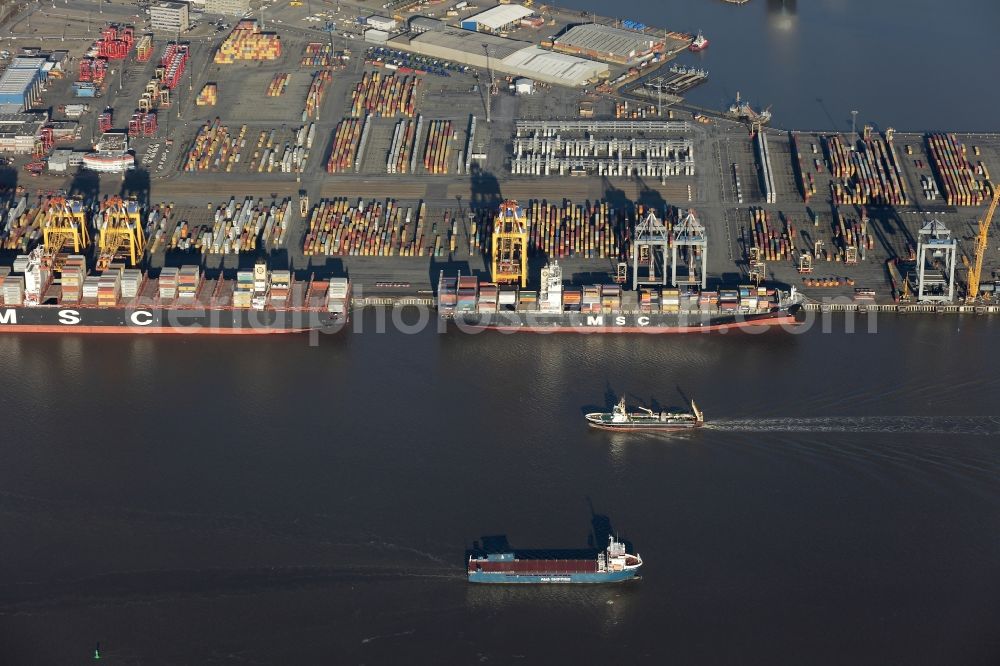 Aerial photograph Bremerhaven - Container Terminal in the port of the international port of EUROGATE Container Terminal Bremerhaven GmbH in Bremerhaven in the state Bremen