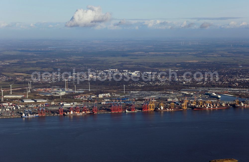 Aerial image Bremerhaven - Container Terminal in the port of the international port of EUROGATE Container Terminal Bremerhaven GmbH in Bremerhaven in the state Bremen