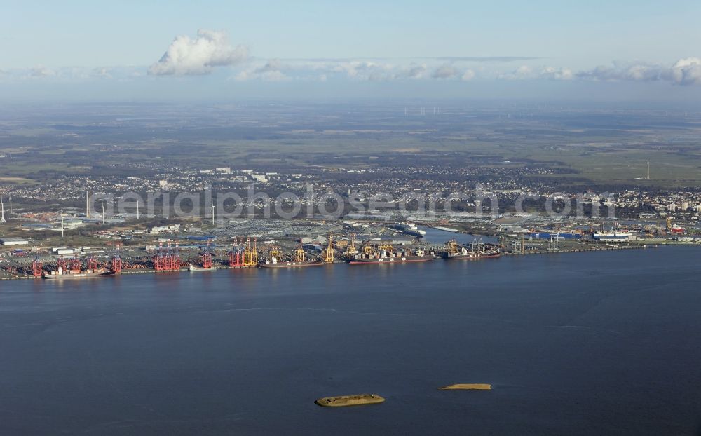 Aerial photograph Bremerhaven - Container Terminal in the port of the international port of EUROGATE Container Terminal Bremerhaven GmbH in Bremerhaven in the state Bremen