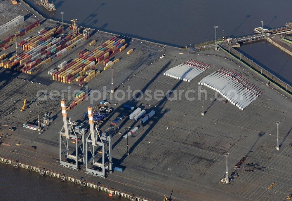 Aerial photograph Bremerhaven - Container Terminal in the port of the international port of EUROGATE Container Terminal Bremerhaven GmbH in Bremerhaven in the state Bremen