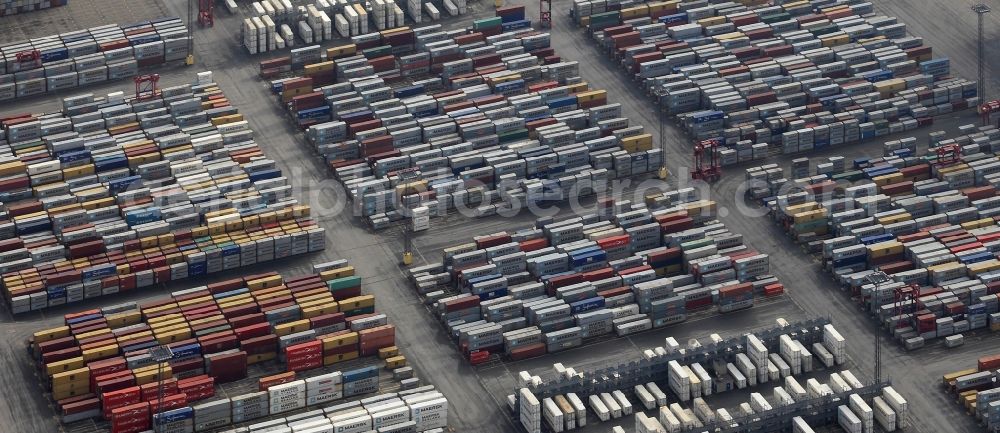 Aerial photograph Bremerhaven - Container Terminal in the port of the international port of EUROGATE Container Terminal Bremerhaven GmbH in Bremerhaven in the state Bremen