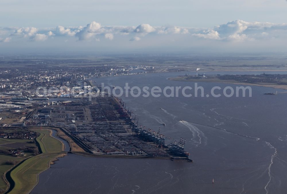 Aerial photograph Bremerhaven - Container Terminal in the port of the international port of EUROGATE Container Terminal Bremerhaven GmbH in Bremerhaven in the state Bremen