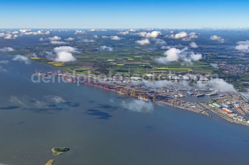 Aerial image Bremerhaven - Container Terminal in the port of the international port of EUROGATE Container Terminal Bremerhaven GmbH in Bremerhaven in the state Bremen