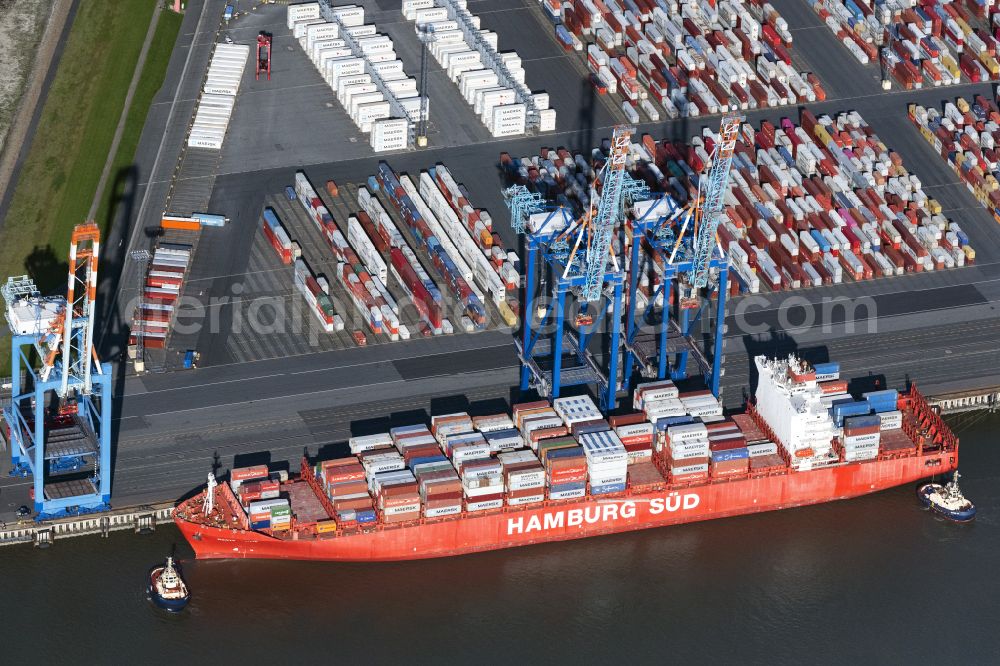 Aerial photograph Bremerhaven - Container Terminal in the port of the international port of EUROGATE Container Terminal Bremerhaven GmbH in Bremerhaven in the state Bremen