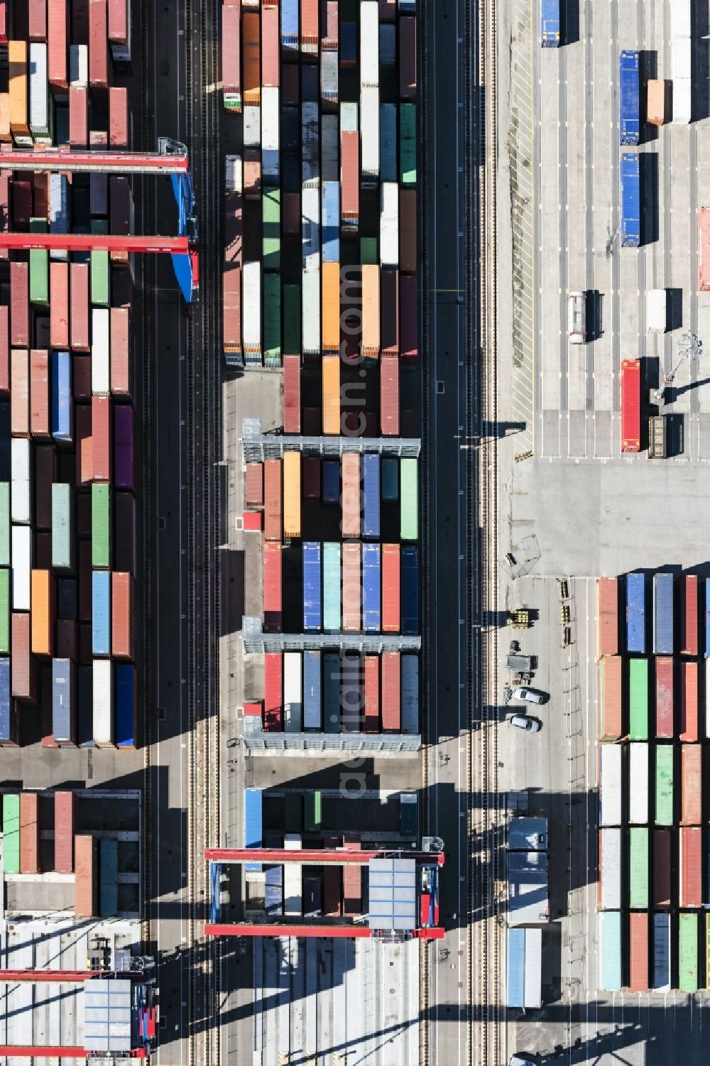 Hamburg from above - Container Terminal in the port of the international port Hamburg in Hamburg, Germany