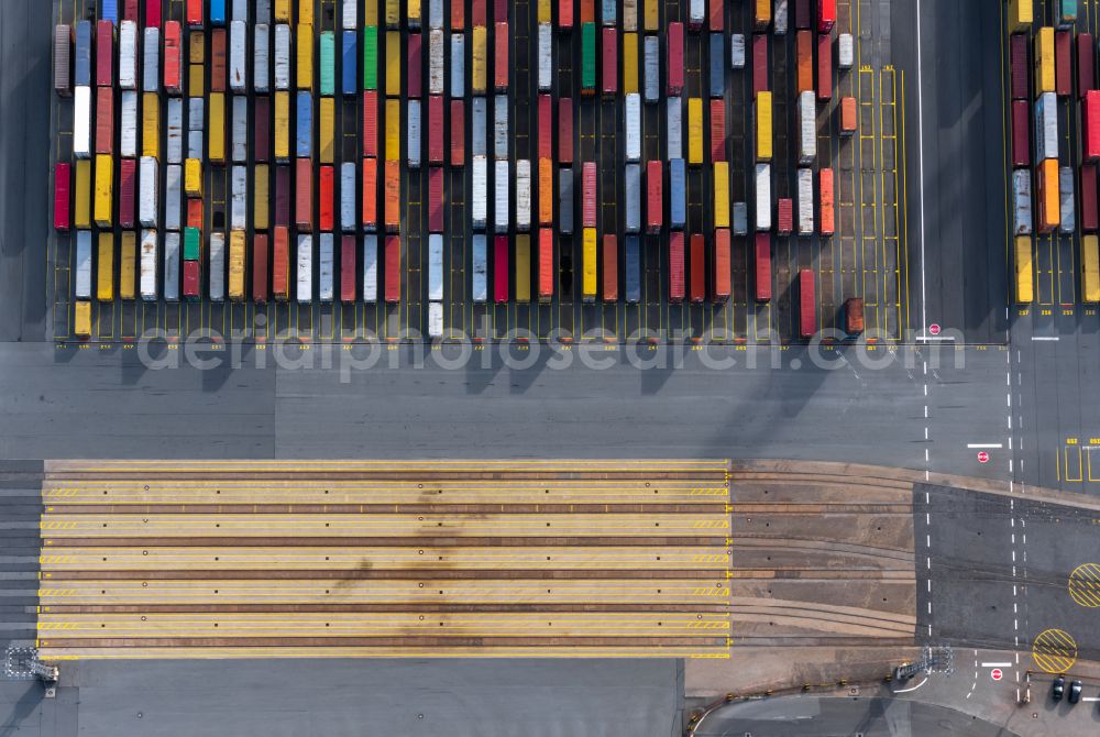 Aerial photograph Bremerhaven - Container Terminal in the port of the international port Am Nordhafen in Bremerhaven in the state Bremen