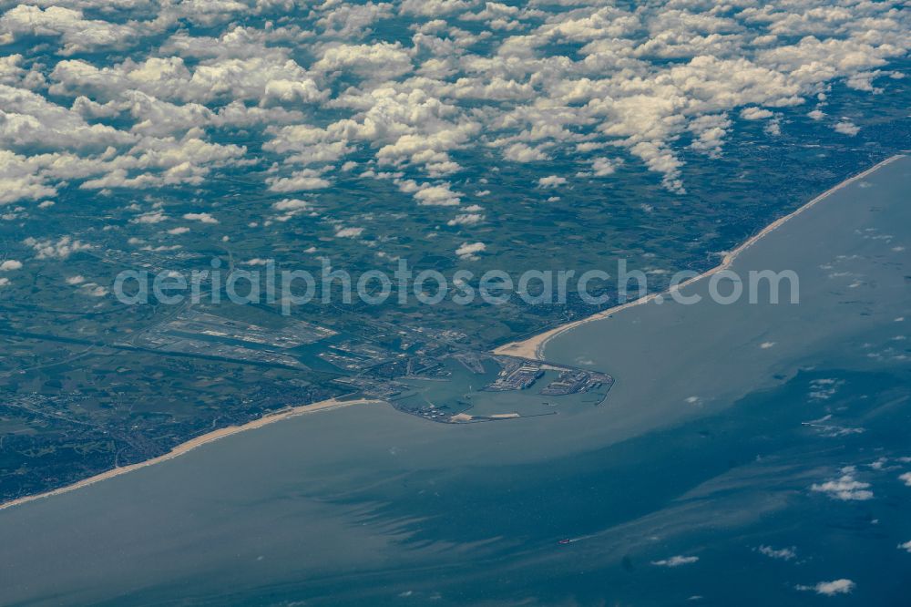 Aerial photograph Brugge - Container Terminal in the port of the international port Port of Antwerp-Bruges in Brugge in Vlaams Gewest, Belgium