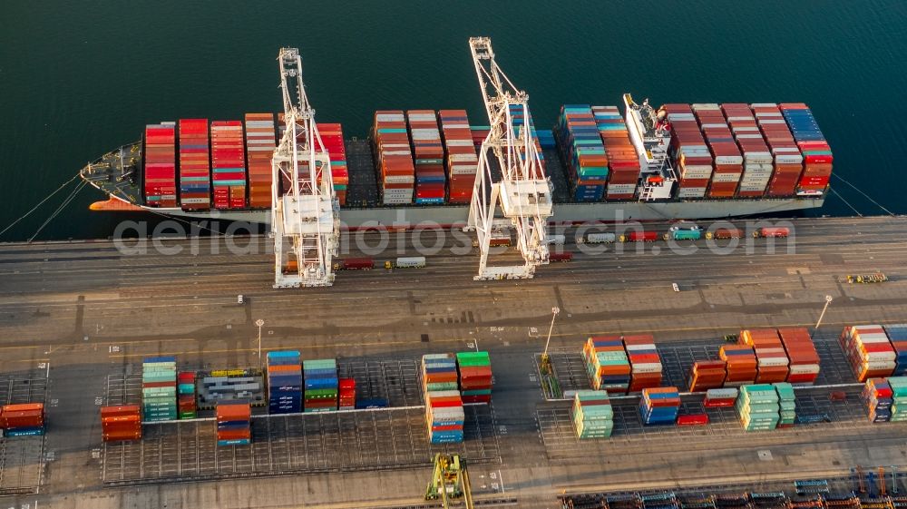 Long Beach from above - Container Terminal in the Port of Long Beach in California, USA