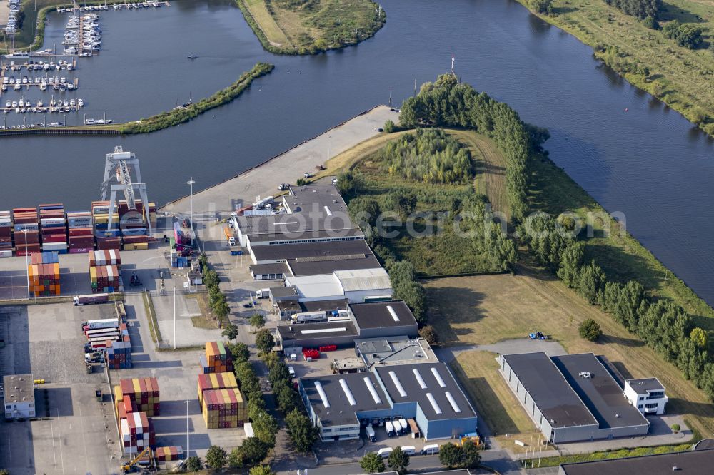 Aerial photograph Venlo - Container Terminal in the port of the inland port of CTV Venlo B.V. on street Ankerkade in Venlo in Limburg, Netherlands