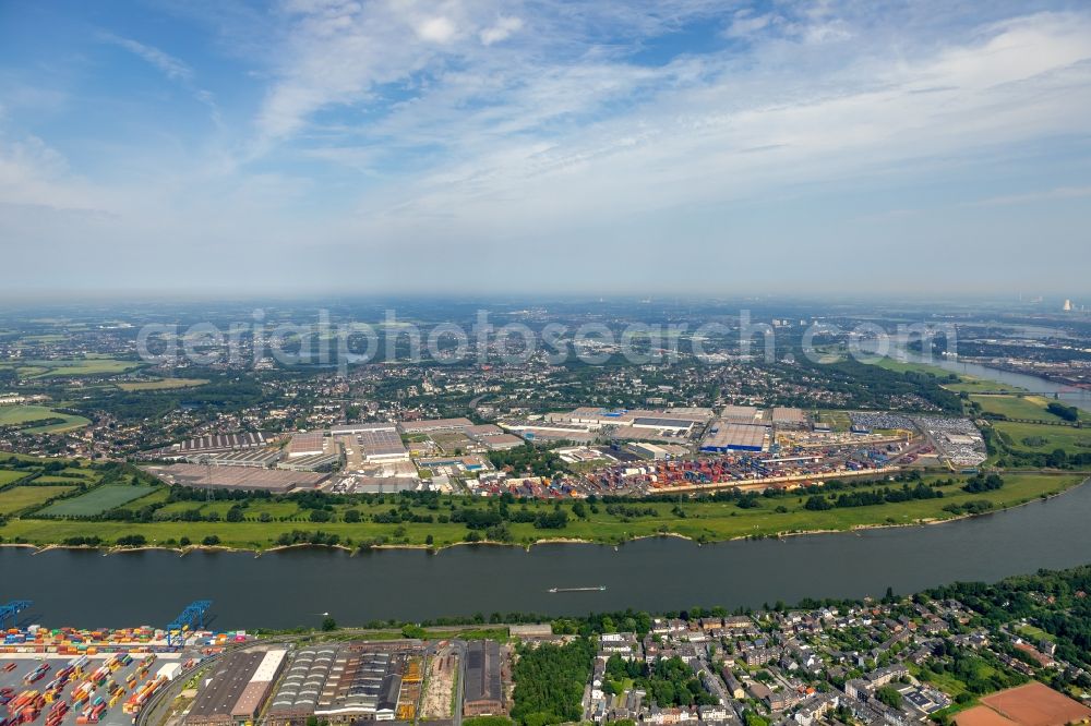 Aerial image Duisburg - Container Terminal in the port of the inland port of DIT Duisburg Intermodal Terminal GmbH on Gaterweg in Duisburg in the state North Rhine-Westphalia