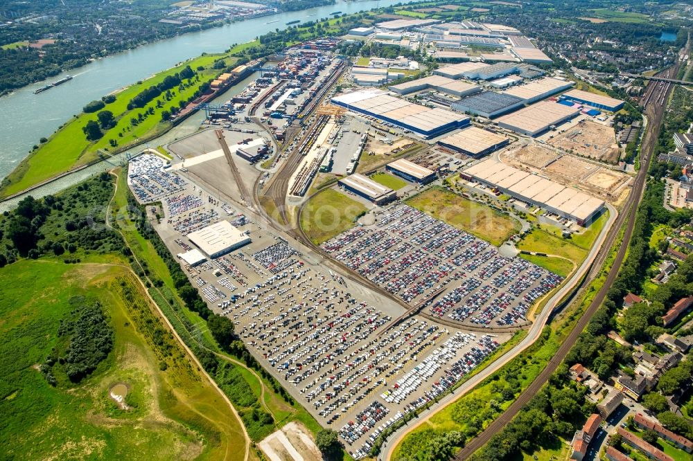 Aerial image Duisburg - Container Terminal in the port of the inland port Duisburg Intermodal Terminal (DIT) in Duisburg in the state North Rhine-Westphalia