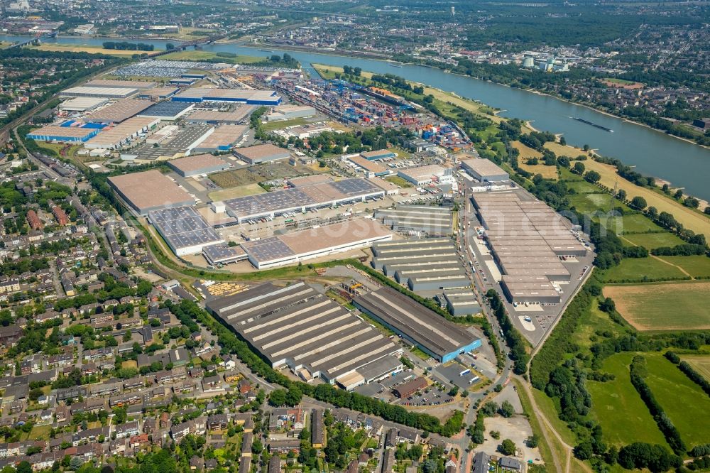 Aerial image Duisburg - Container Terminal in the port of the inland port Duisburg Intermodal Terminal (DIT) in Duisburg in the state North Rhine-Westphalia