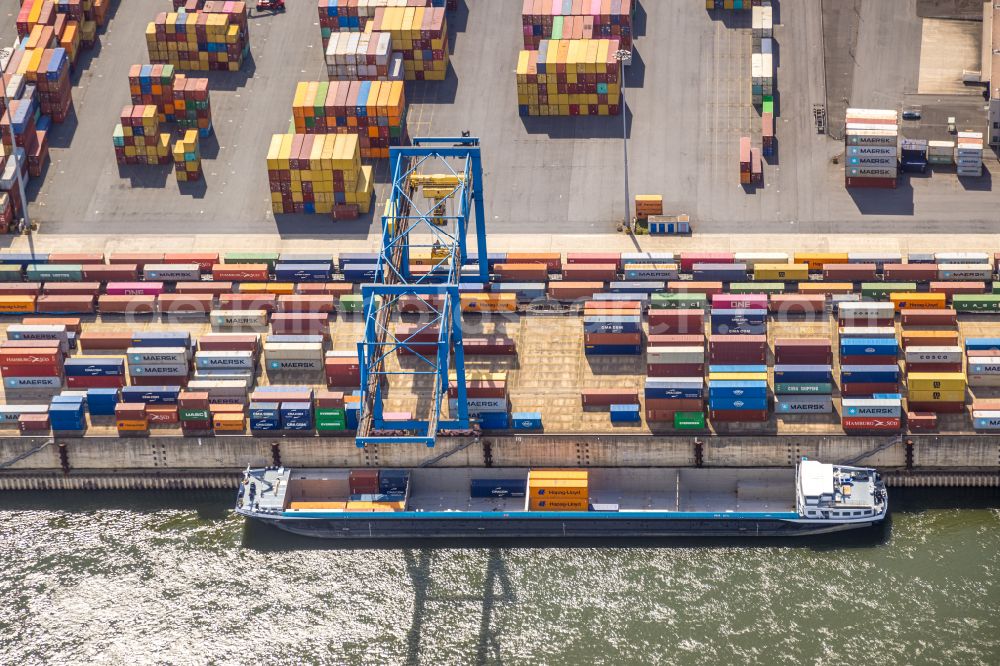 Aerial image Duisburg - Container Terminal in the port of the inland port of DIT Duisburg Intermodal Terminal GmbH on Gaterweg in Duisburg at Ruhrgebiet in the state North Rhine-Westphalia