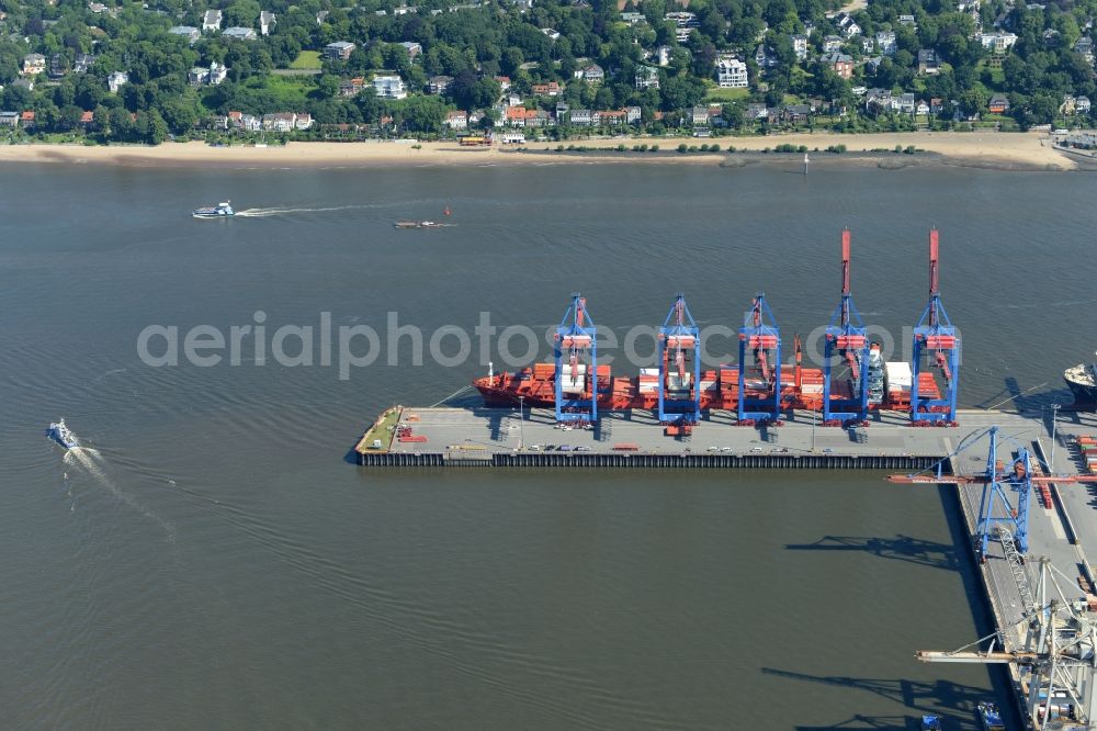 Aerial photograph Hamburg - Container Terminal in the port of the inland port HHLA - Burchardkai in Hamburg in Germany