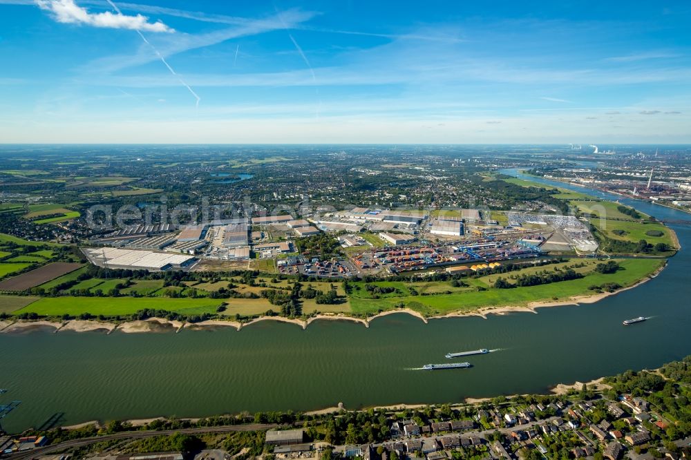 Aerial image Duisburg - Container Terminal in the port of the inland port Logport I in Duisburg in the state North Rhine-Westphalia