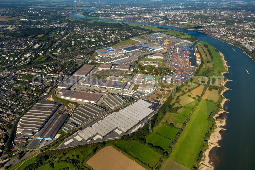 Aerial image Duisburg - Container Terminal in the port of the inland port Logport I in Duisburg in the state North Rhine-Westphalia