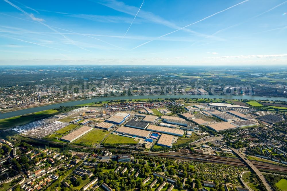 Aerial image Duisburg - Container Terminal in the port of the inland port Logport I in Duisburg in the state North Rhine-Westphalia