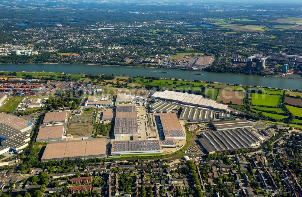 Duisburg from above - Container Terminal in the port of the inland port Logport I in Duisburg in the state North Rhine-Westphalia