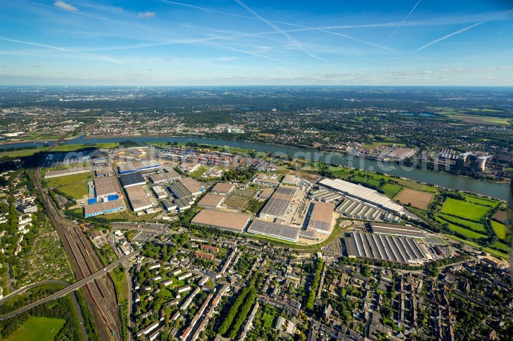 Duisburg from the bird's eye view: Container Terminal in the port of the inland port Logport I in Duisburg in the state North Rhine-Westphalia