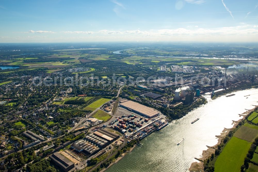 Aerial image Duisburg - Container Terminal in the port of the inland port Logport II in Duisburg in the state North Rhine-Westphalia